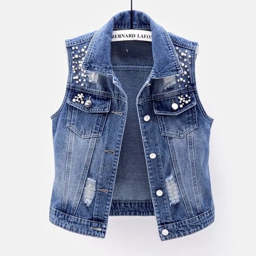 Women's Waistcoat Embroidery Denim Vest New Ladies Denim Sleeveless Vest Jacket! - Picture 10 of 27