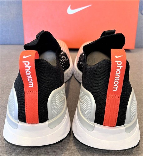 NIKE 'React Phantom Run Flyknit 2' Slip-On Sock Sneaker Men's US 9 Blk/Org *NIB* - Picture 5 of 20