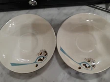 2 Vintage Saucers Homer Laughlin Rhythm D59N4 And E56N5 Nice Condition