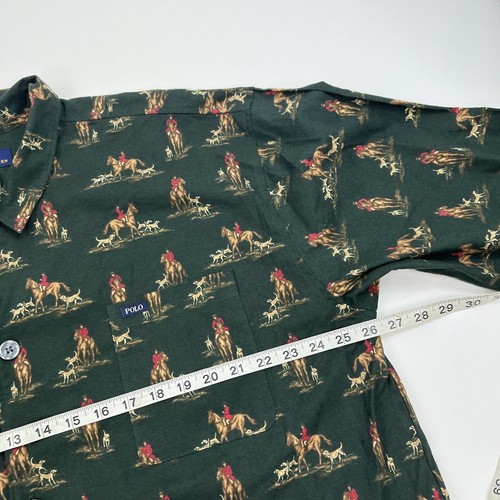 Polo Ralph Lauren Pajama Top Sleep Shirt Button Down Equestrian Hunting XL - Picture 6 of 8