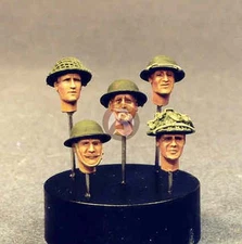 Resicast 1/35 British Infantry Heads #2 with Helmets (5 Different Heads) 355536