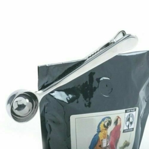 Norpro 2 PACK Coffee / Tea Stainless Steel Measuring Spoon Scoop w/ Bag Clip - Picture 2 of 5