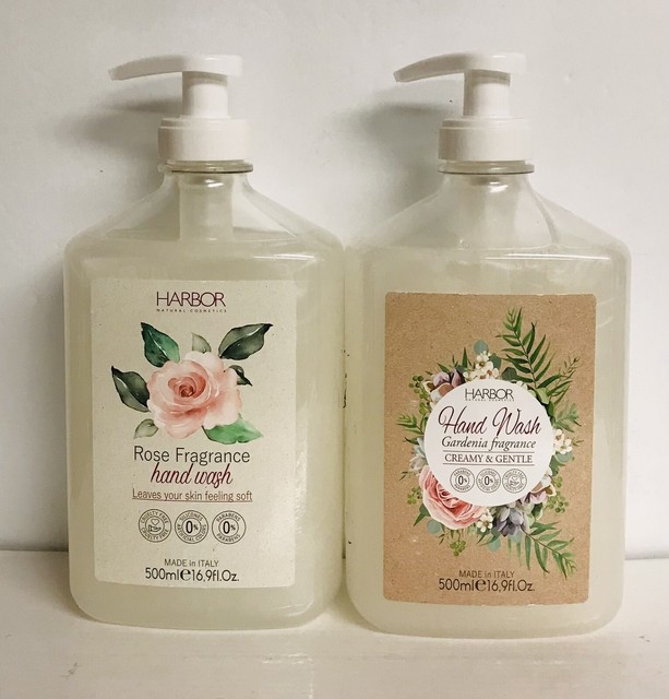 2 Harbor Rose Fragrance Liquid Soap Hand Wash 16.9 Oz Each Italy for