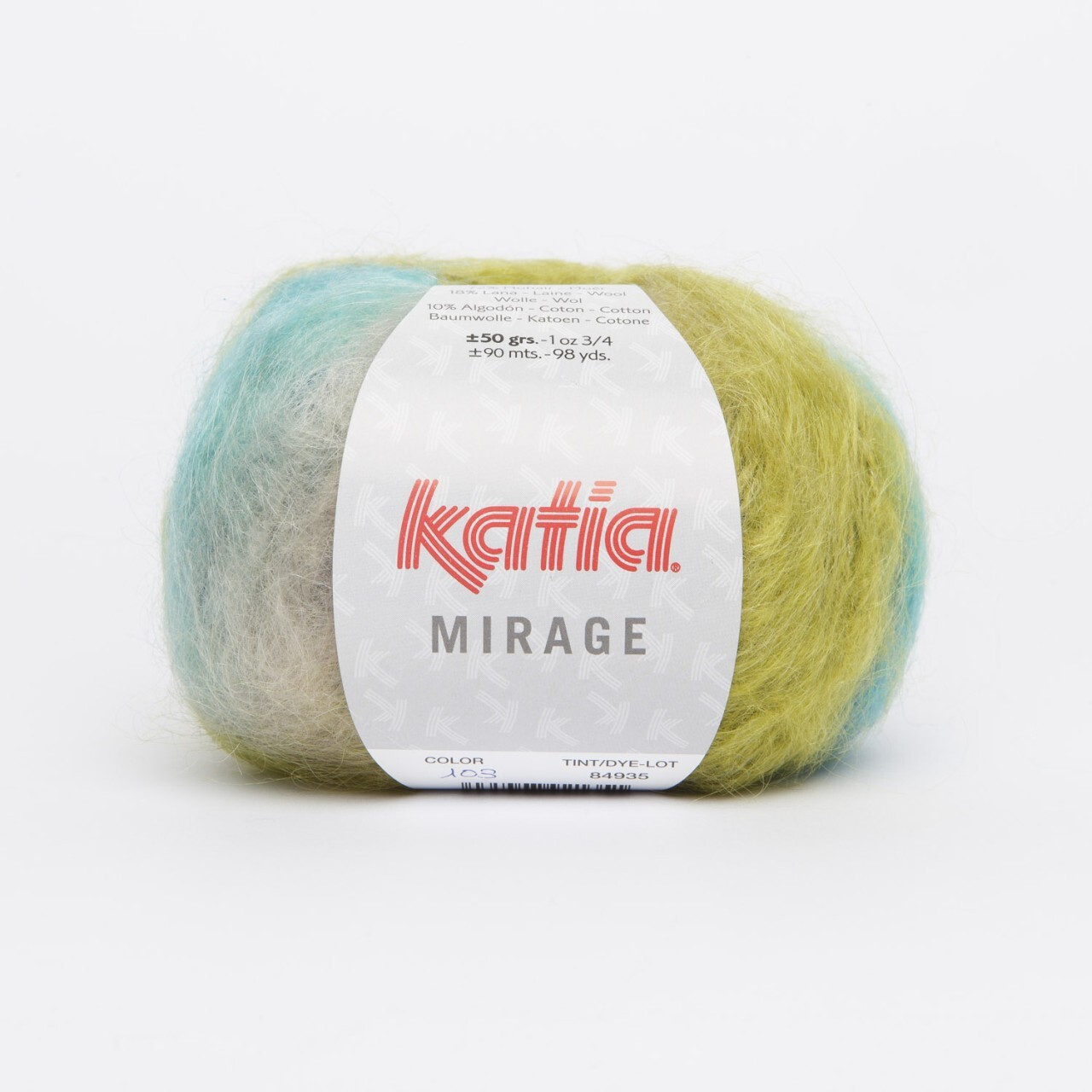 Mirage by Katia - Green/Blue/Turquoise (103) - 50 g / approx. 90 m Wool