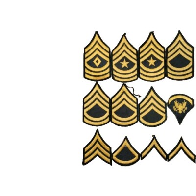 US ARMY E2 E3 Sp2 E5 E6 E7 E8 E9 Sergeant Specialist Enlist rank Patch ...