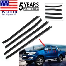 Front Rear Door Belt Moulding Weatherstrip SET For Toyota Hilux Double Cab 05-15