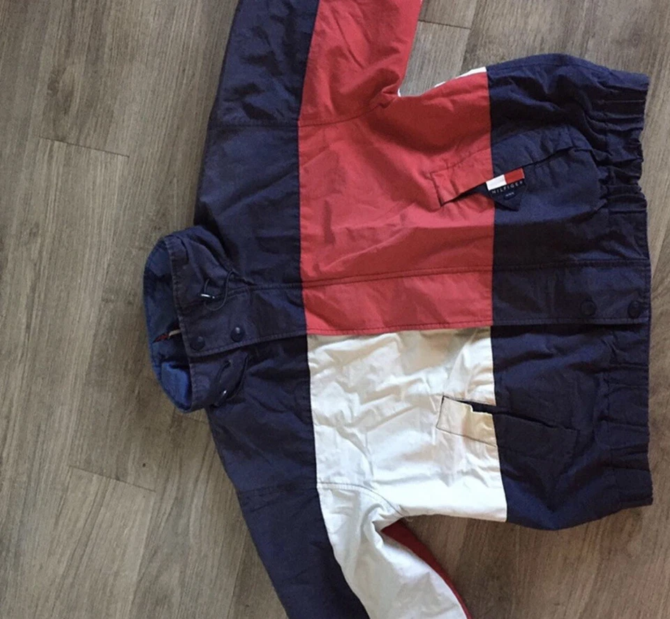 Chaqueta Tommy Hilfiger Grande BIG FLAG Vintage RARA Reversible Foto 2 de 4