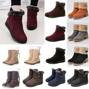 Planície Feminina Inverno Botas de Neve pele quente Casual Sapatos Botinhas Térmica Ao Ar Livre | eBay