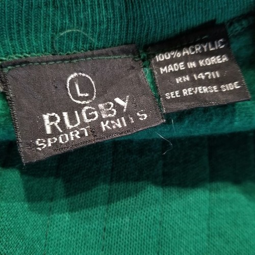Vintage Rugby Sport Knits Sweater L Mens Green Preppy Collegiate Sweatshirt - Picture 7 of 10