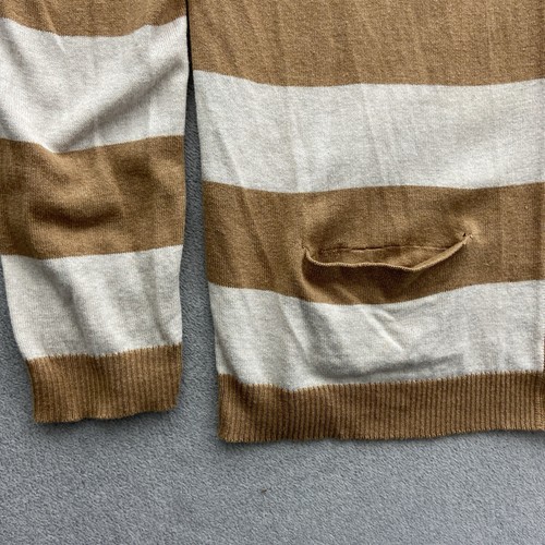 Tommy Hilfiger Strickjacke Damen L Braun Weiß Gestreift Cardigan - Bild 4 von 13