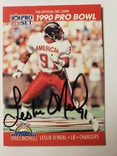 Leslie O'Neal LB Chargers Signed 1990 ProSet Card #364  