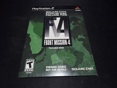 Square Enix Sampler Demo Disc Vol. Two 2 Volume Front Mission 4 PS2 EX+NM CIB!