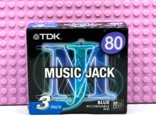 MD        TDK  MUSIC JACK MJ  80  3 PACK  BLUE  BLANK MINI DISCS  (3) (SEALED)