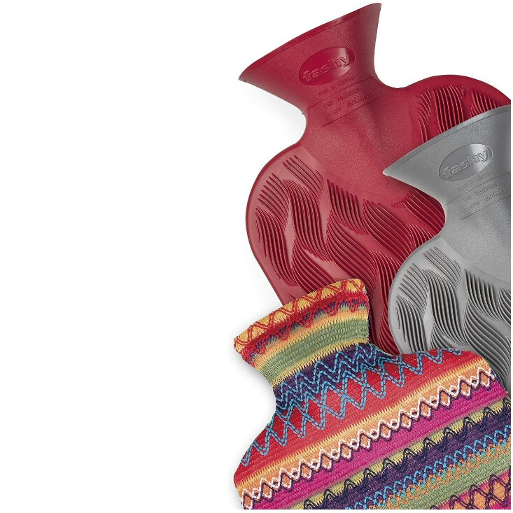 Fashy Hot Water Bottle White 2 Litre Plain Made in Germany Latex Free