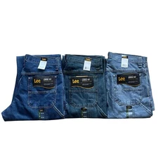 Lee Men's Straight Leg Loose Fit Cargo Carpenter Denim Jeans 3 Colors All Sizes
