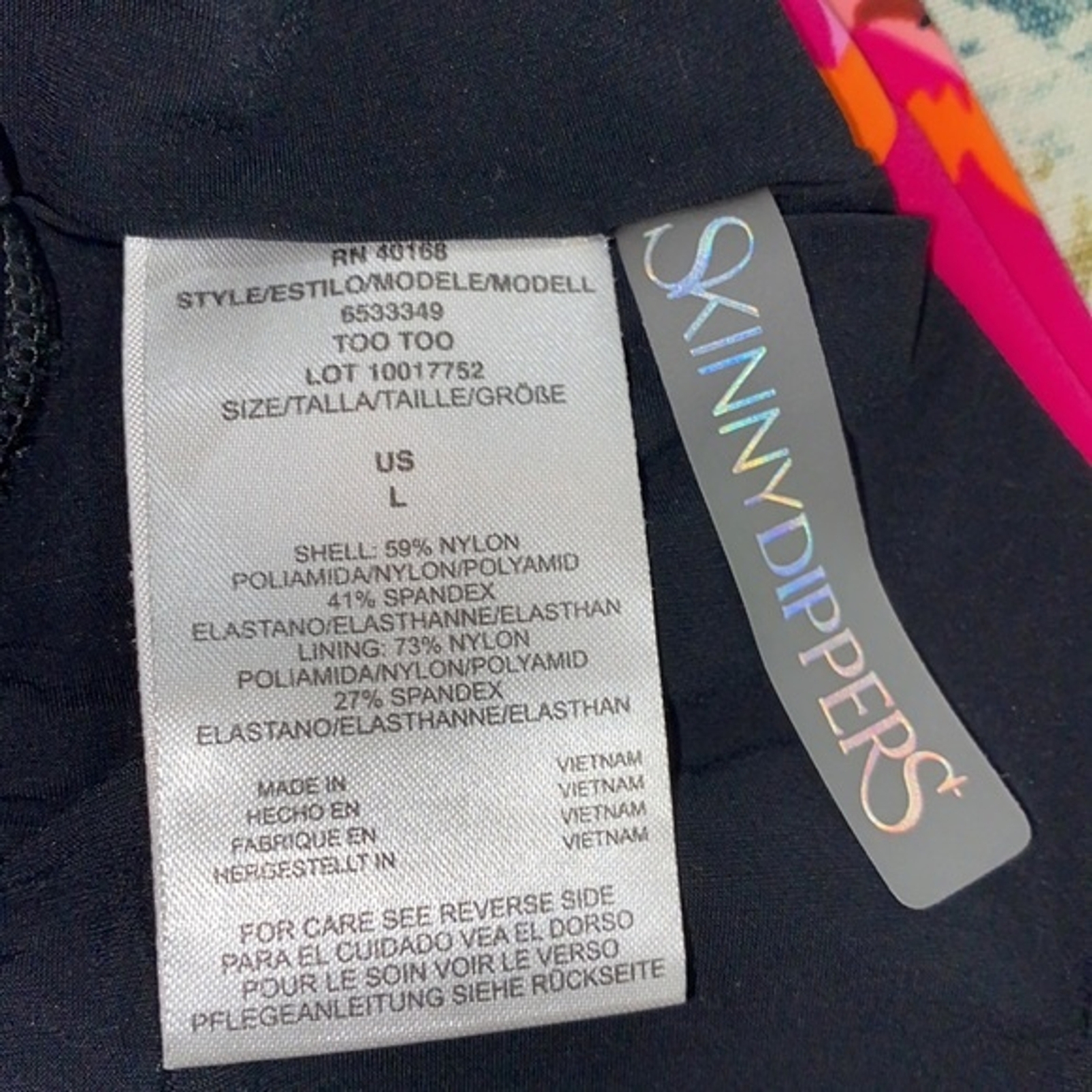 Skinny Dippers floral one piece swimsuit size large Gem