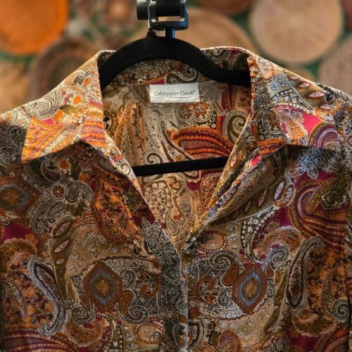 Coldwater Creek 90s Y2K Paisley Button Blouse, Throwback, Multi-Color, Women's - Picture 2 of 6