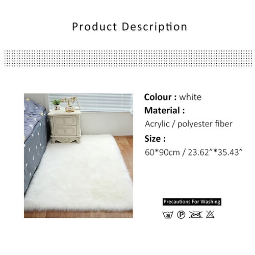 Large Soft Plush Floor Carpet Fluffy Pad Mat Shaggy Bedroom Area Rug . - Picture 13 of 14