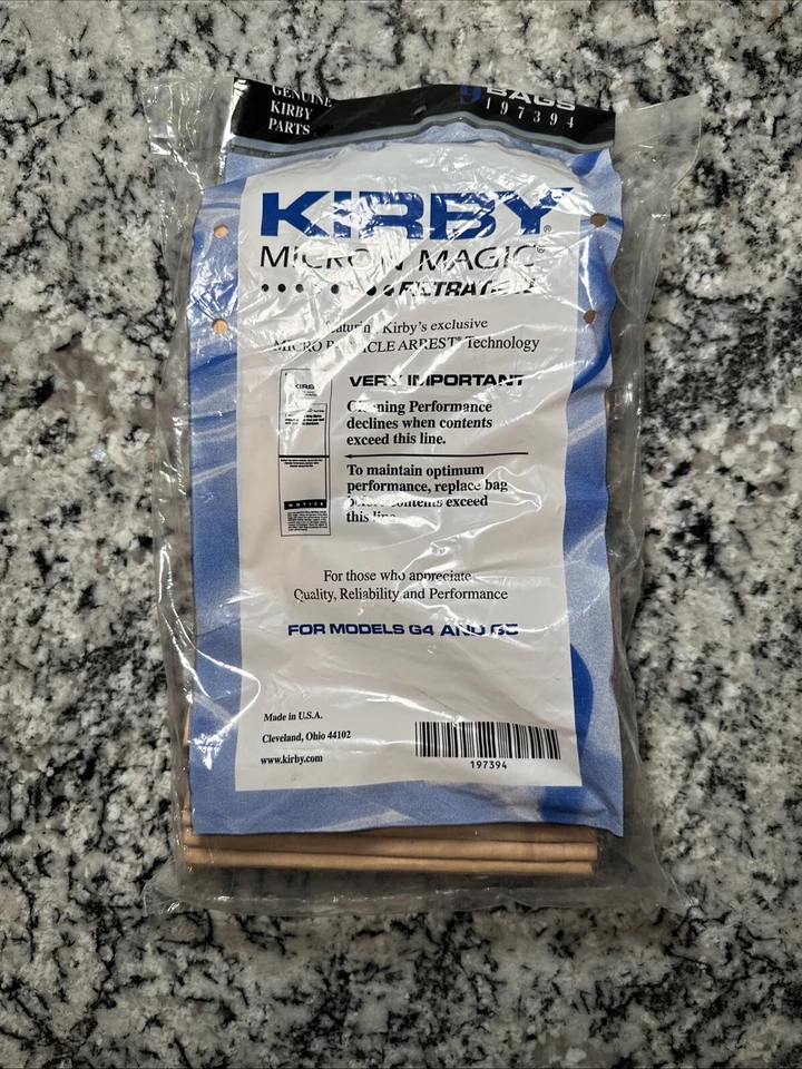 KIRBY VACUUM CLEANER BAGS G4 G5 MICRON MAGIC 197394 (15 Total Bags) - Image 4 of 4