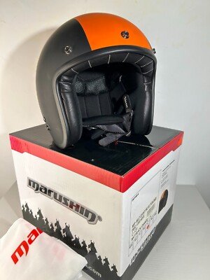 Motorcycle helmet open face helmet Marushin C131 matte black-orange, size L, new