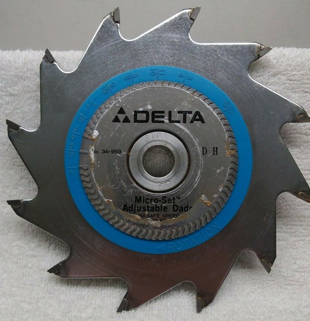 Delta Carbide-Tipped Adjustable Dado Saw Blade Set #34-959 old Stock
