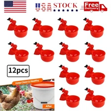 12PCS Chicken Automatic Watering Cups Drinker Waterer for Duck Quail Hen Poultry