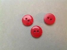 NEW 25 1/2 INCH BRIGHT RED PEARL FINISN DOME SHAPE 2 HOLE BUTTONS