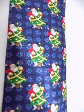 JINGLE BELLS SANTA CHRISTMAS TREE DESIGNER MEN'S NECKTIE TIE