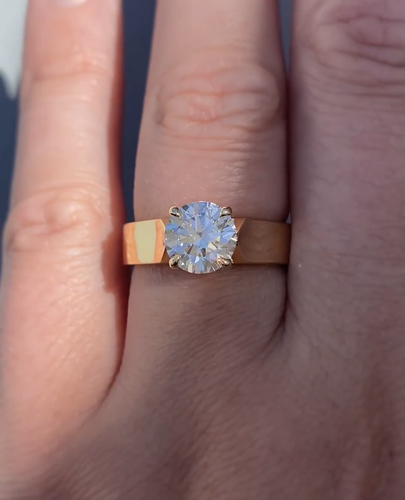 Round Solitaire With Accent Ring VVS Moissanite 925 Silver Women's Day Gift - Video 1 of 1