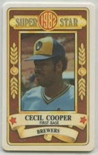 1982 Perma-Graphics Superstar Credit Card #SS8218 Cecil Cooper Milwaukee Brewers