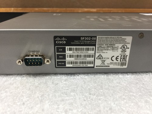 Cisco SF302-08 8-Port 10/100 Managed Switch with Rack Mount Ears, Factory Reset - Afbeelding 5 van 6