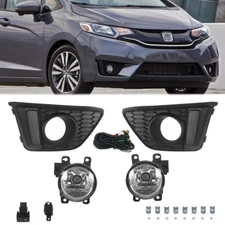 For 2014-2017 Honda Fit Jazz GK5 Front Bumper Clear Lens Fog Light Lamp Pair