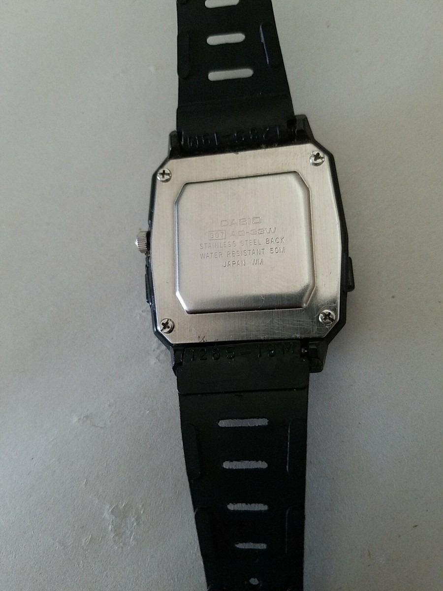 CASIO film watch DUAL TIME 腕時計 Vintage Casio Dual Time Analog/Digital Watch With New