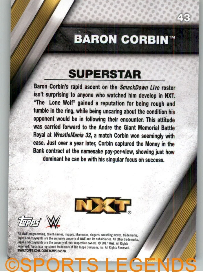 2017 NXT Roster #43 Baron Corbin - Image 2 of 2