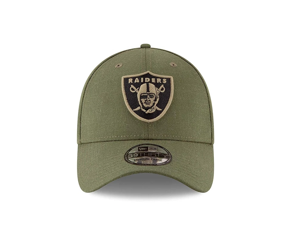 Authentic NFL New Era NWT Raiders Salute To Service Army Green 39Thirty Flex Cap - Image 4 of 4