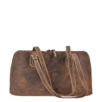 "Shopper Leder 37X21Cm \"Vintage\" Antikbraun Damen Schultertasche Greenburry"