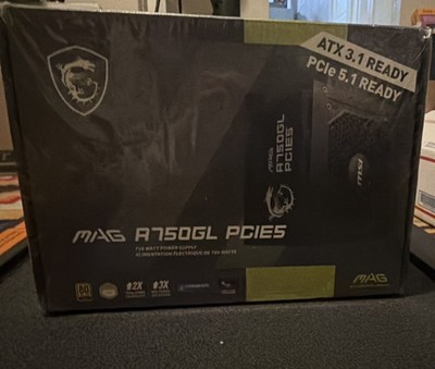 MSI MAG A750GL PCIE5 750W Modular ATX Power Supply PCIe 5.1 80 Plus Gold