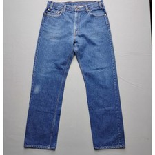 Vintage 1998 Levis 505 Regular Fit Straight Leg Blue Denim Jeans Mens 36x32