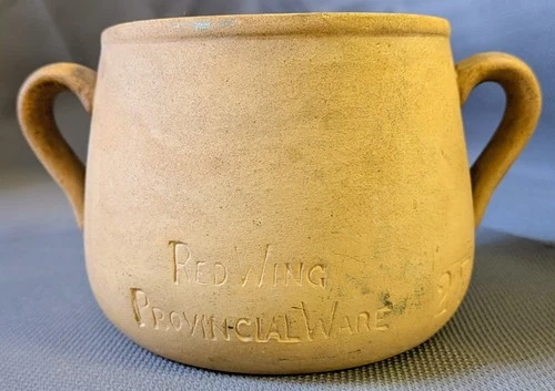 Red Wing Pottery Provincial Ware Terra Cotta Bean Pot Marked 27 Glazed Inside