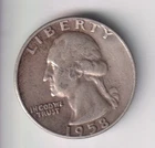 1958-D WASHINGTON QUARTER 25¢ DENVER MINT 90% SILVER COIN UNITED STATES A