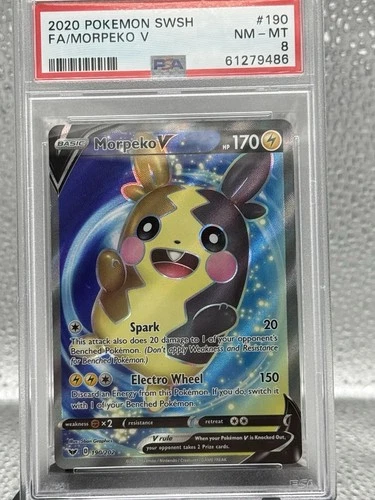 Pokemon Morpeko V 190/202 PSA 8 2020 Sword & Shield 190 Full Art