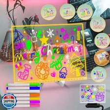 Fanrui Glowing LED Kids Drawing Board with Colors and Night Light