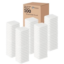 100 Cotton Washcloths - 100 Pack Soft Washcloths for Face  Body - Highly Ab...