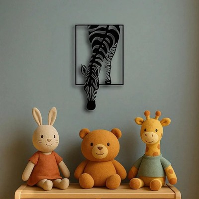 HELLOYOUNG Zebra Iron Wall Art Minimalist Black White Home Decor Gift