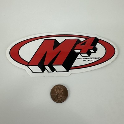 RARE M4 Performance Exhaust Sticker Dallas, TX Motorcycle Motocross Decal NOS
