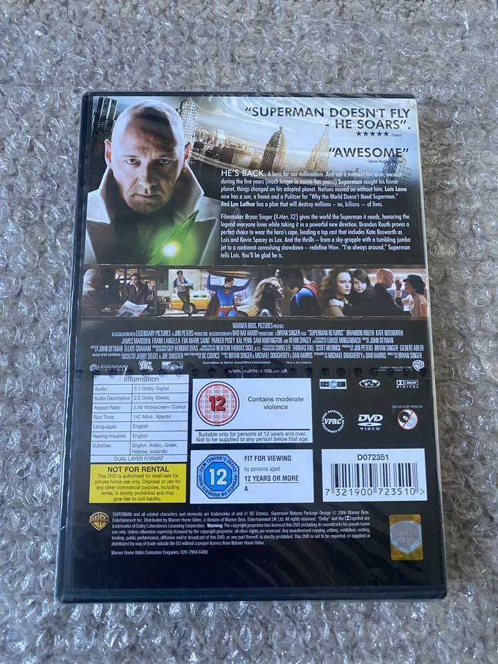 Superman Returns DVD | Cheapest On eBay | New & Sealed | Region 2 | Free P&P! - Image 2 of 4