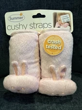 Vintage Summer Infant Pink Bunny Cushy Straps Car Seat Covers Crash Tested NOS