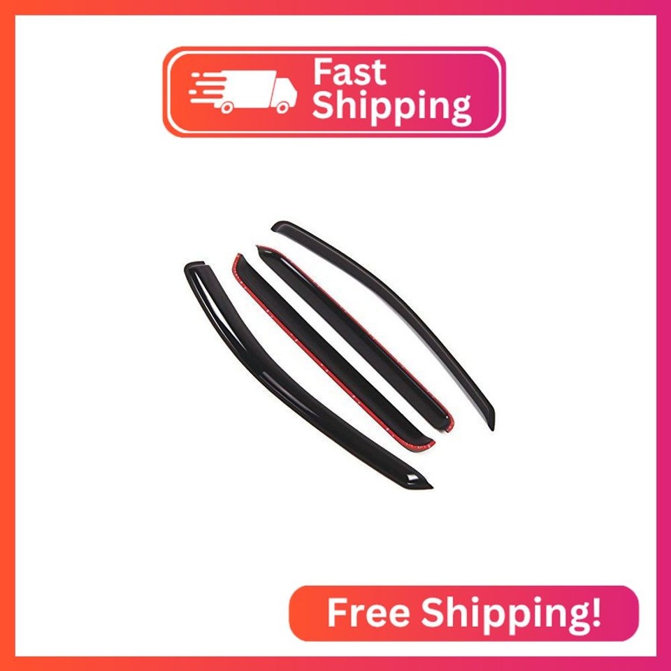 Tuningpros WD2-257 Dark Smoke 4 Pcs Set Window Visor (Outside Mount ...