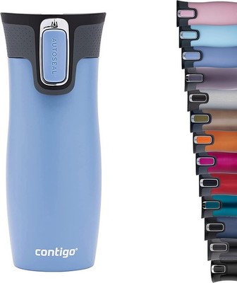 Contigo Thermobecher West Loop Autoseal Edelstahl Isolierbecher 470 ml hellblau