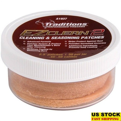 #ad EZ Clean 2 Cleaning Seasoning Patches Non Toxic 50 Count .45 .58 Caliber New $18.12